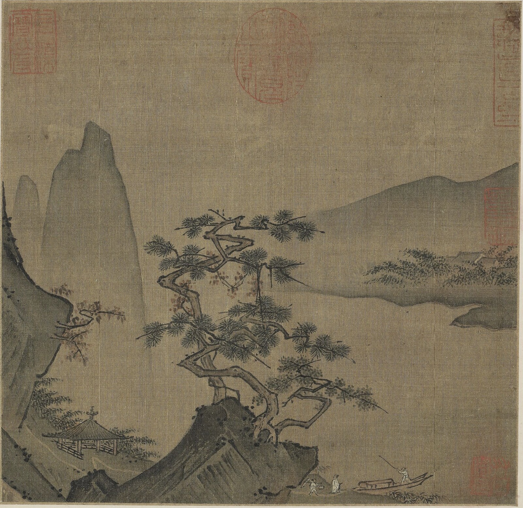 秋江待渡图